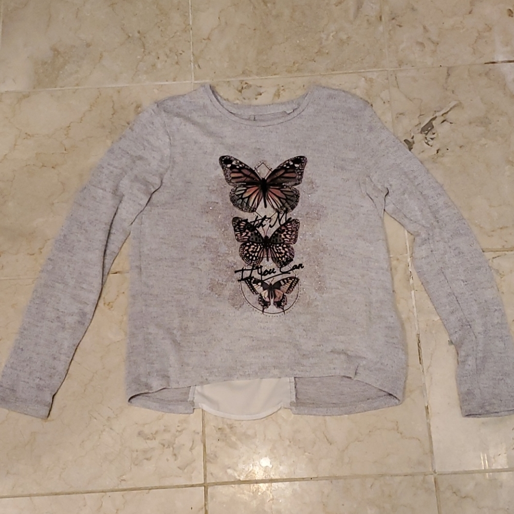 Long sleeve shirt with butterflies